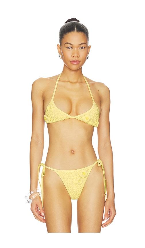 vdm gypsy bikini top in yellow. - size l (also in m, s, xl, xs)