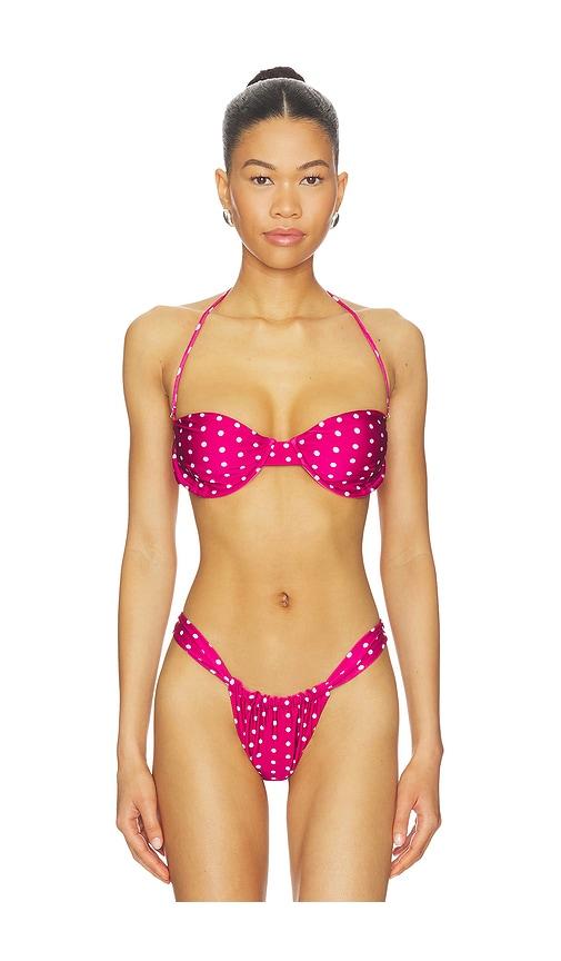 vdm polly bikini top in fuchsia. - size l (also in m, s, xl, xs)