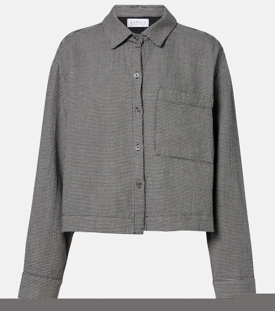 velvet adeline houndstooth cotton shirt