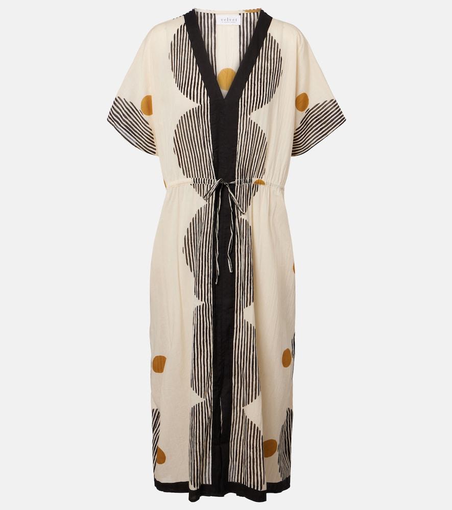 velvet amira printed cotton kaftan