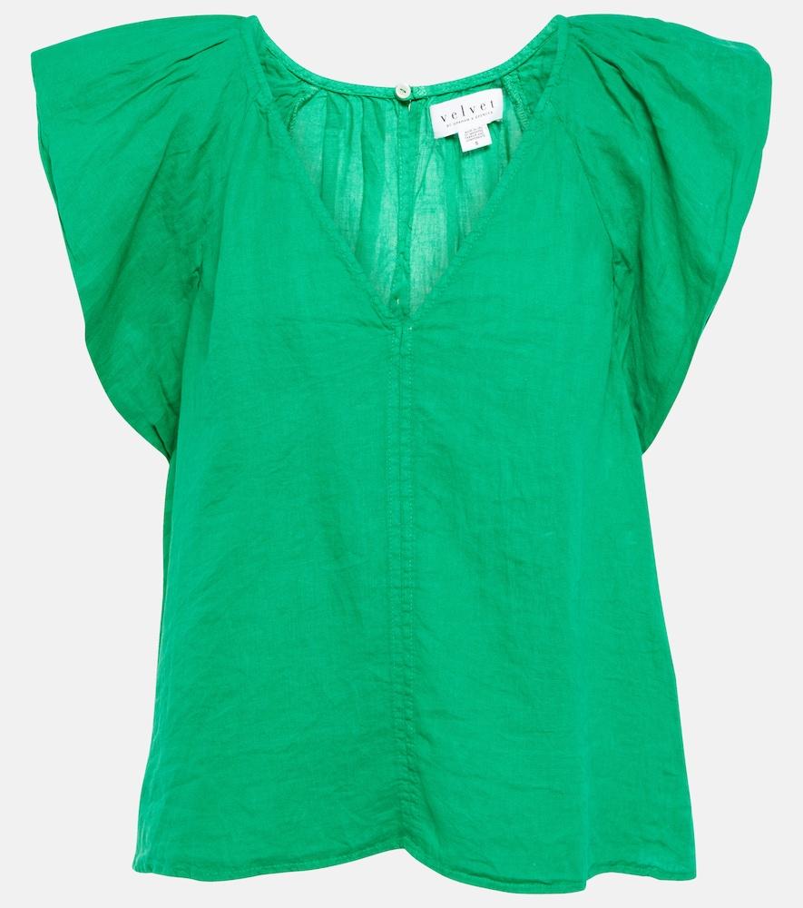 velvet ava linen top