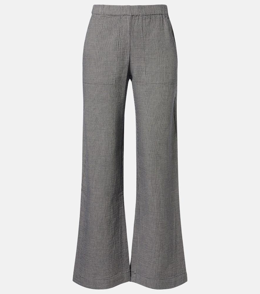 velvet braylen houndstooth cotton wide-leg pants