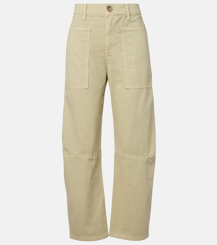velvet brylie cotton twill barrel-leg pants