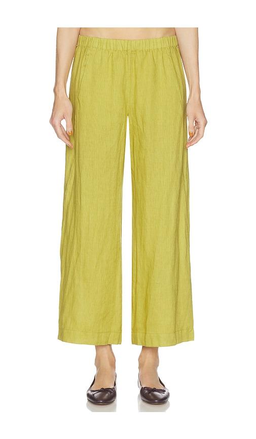velvet by graham & spencer lola woven linen pant in yellow. - size s (also in xs)