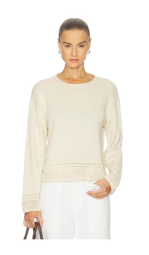 velvet by graham & spencer rosalyn sweater in cream. - size l (also in s, xs, m)