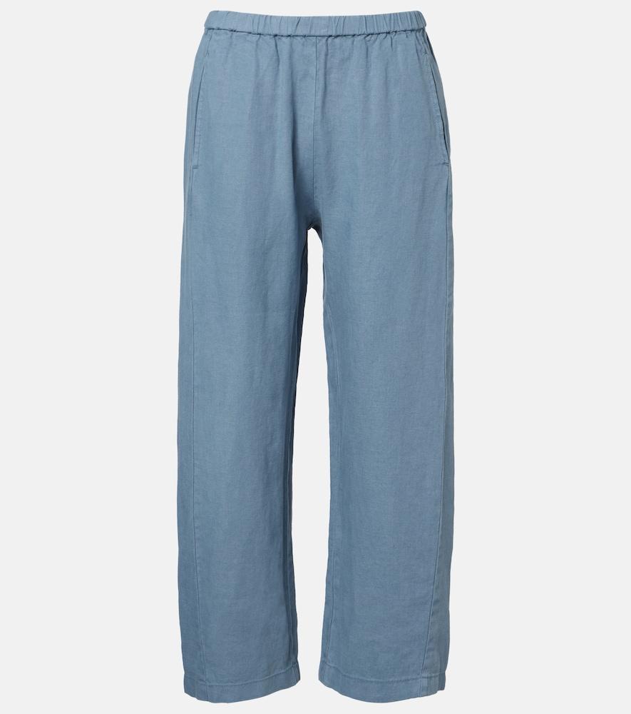 velvet celine linen wide-leg pants