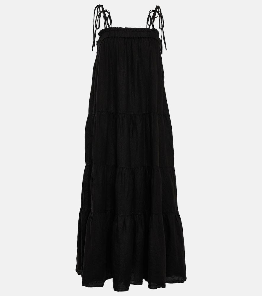 velvet charlie tiered linen maxi dress