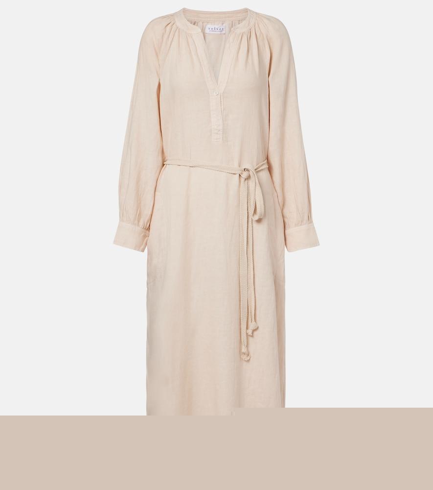 velvet dakota linen maxi dress