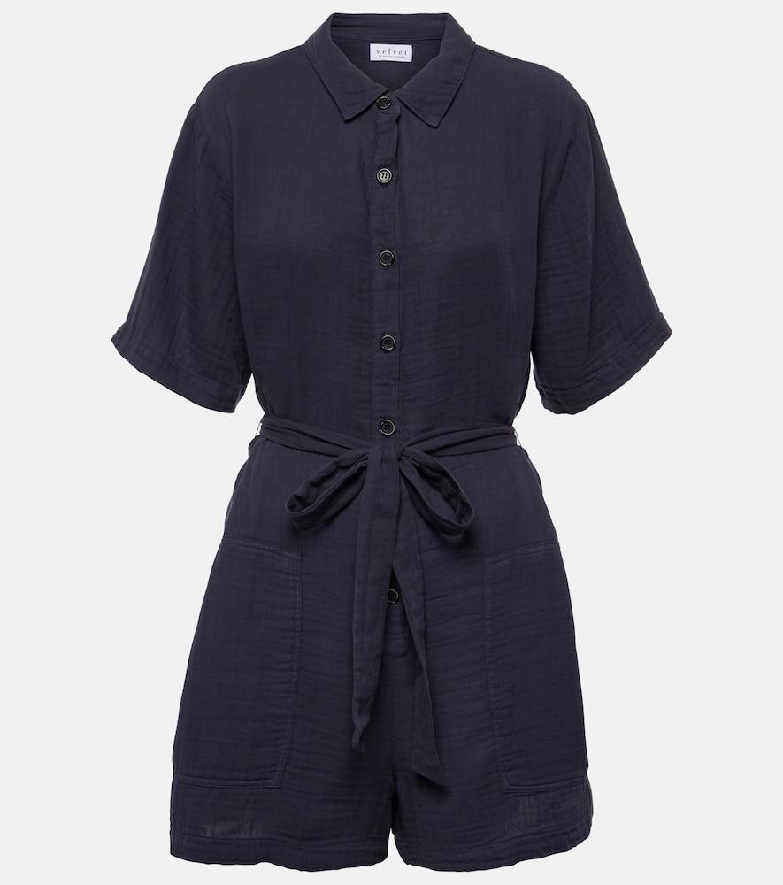 velvet dane belted romper