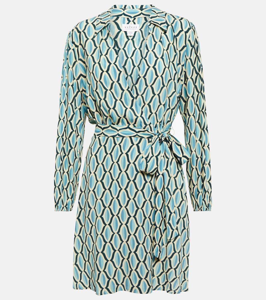 velvet gabriella printed wrap minidress