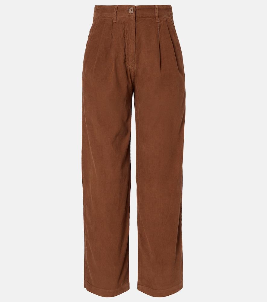 velvet gail high-rise cotton straight pants