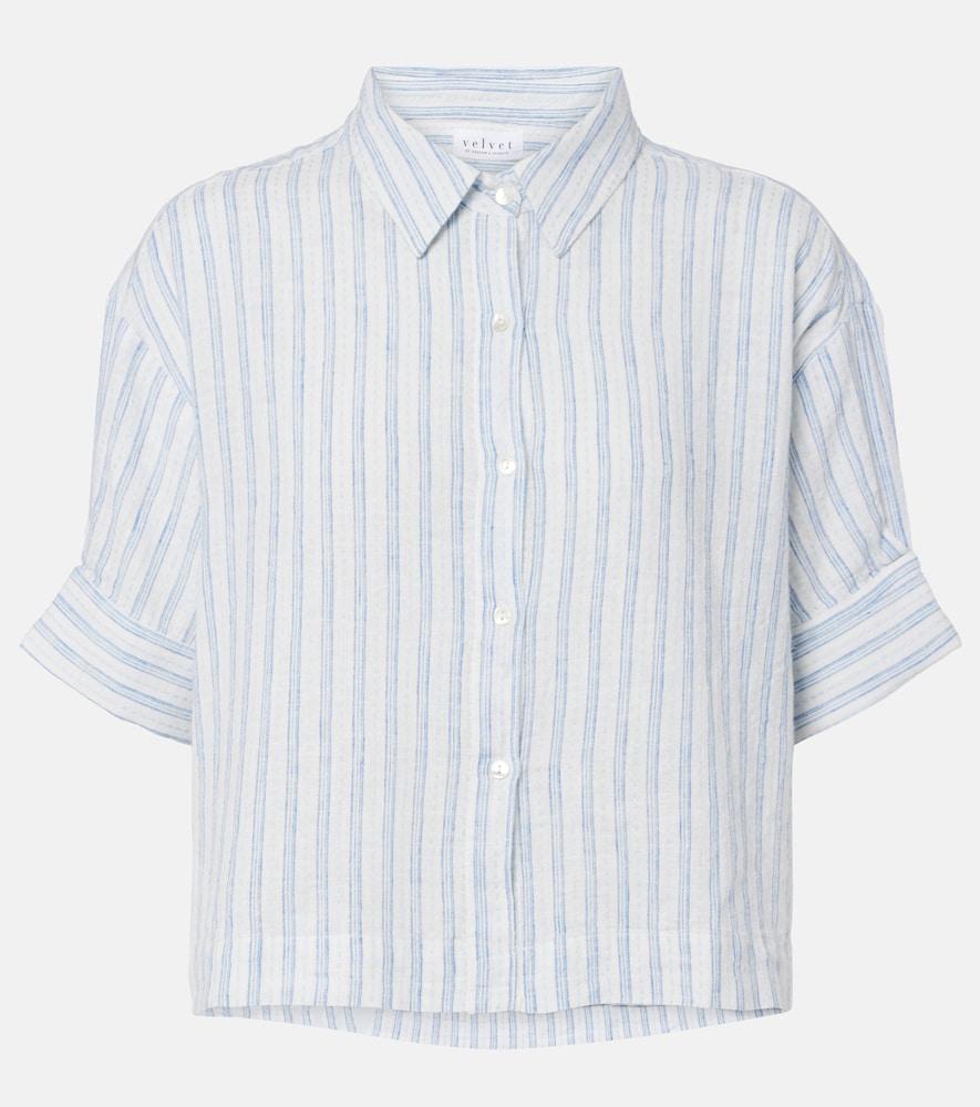 velvet greya striped cotton and linen shirt