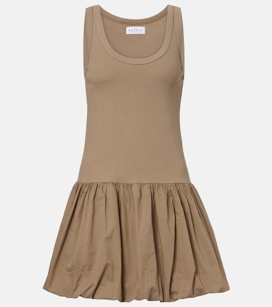 velvet isla cotton-blend poplin minidress