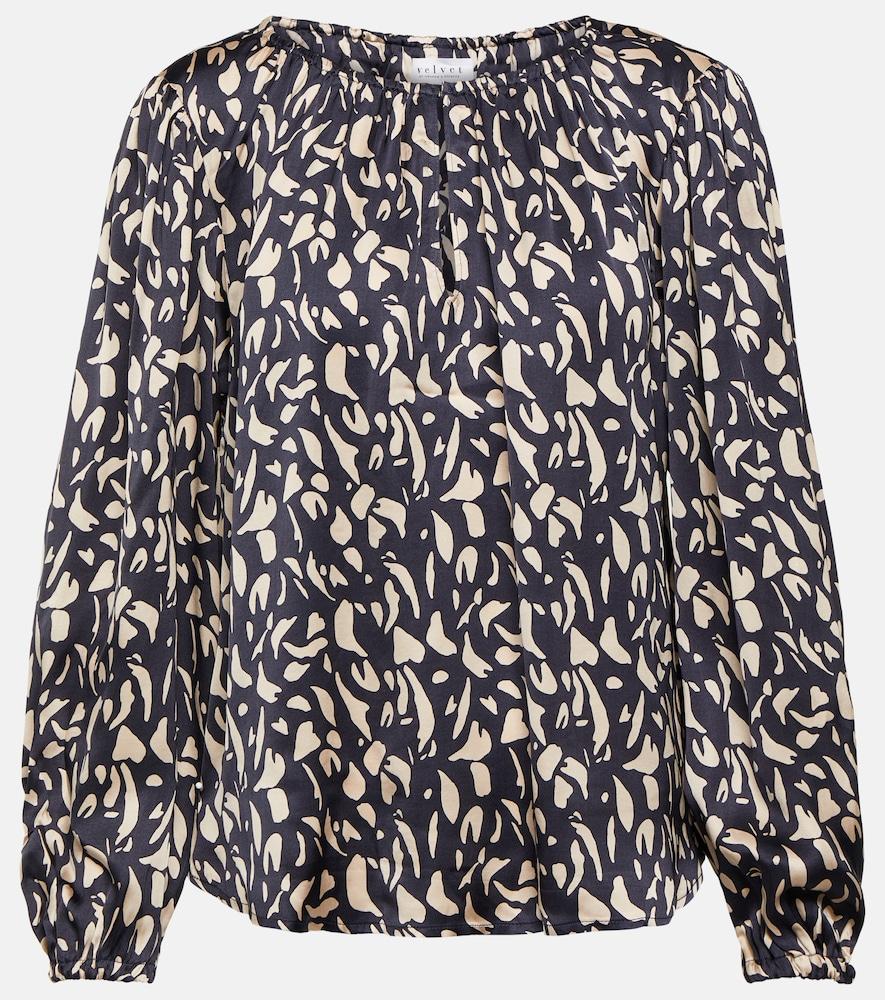 velvet kade printed satin blouse