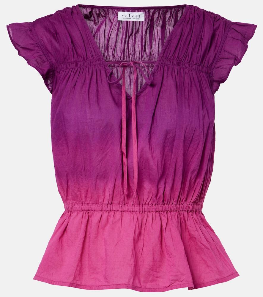 velvet kaia gathered cotton top