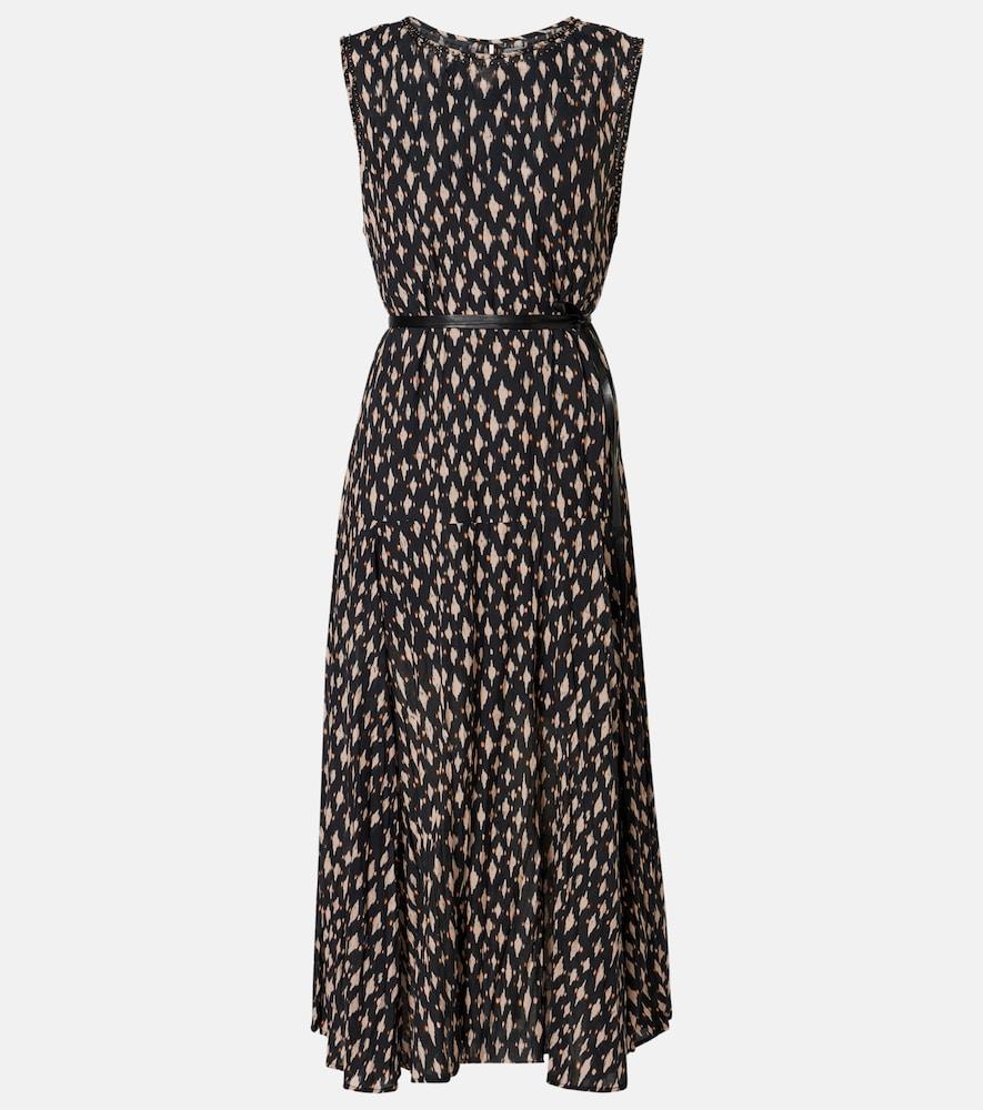 velvet kaitlyn beaded cotton-blend midi dress