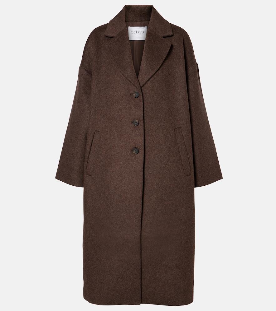 velvet lafayette wool-blend coat