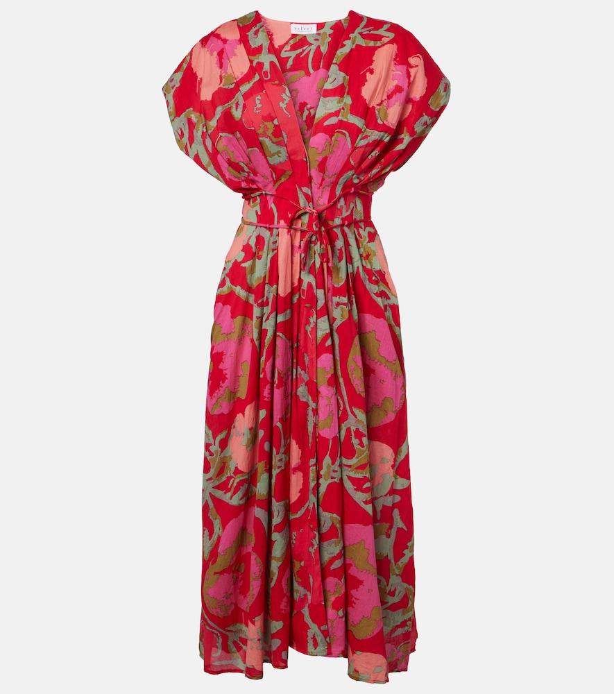 velvet leilani printed cotton midi dress