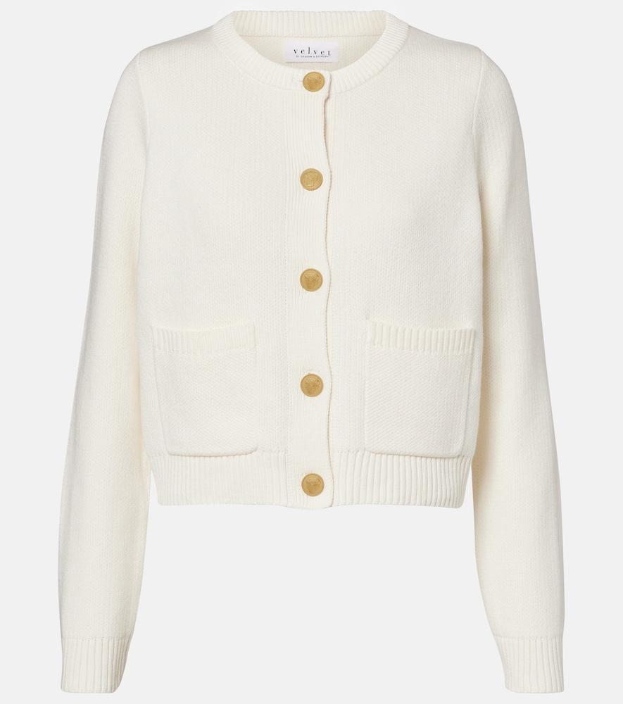 velvet mahal cotton and cashmere cardigan