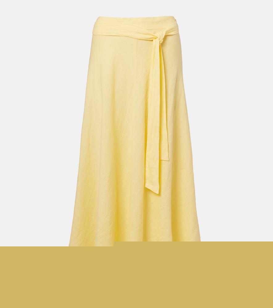 velvet malina linen midi skirt