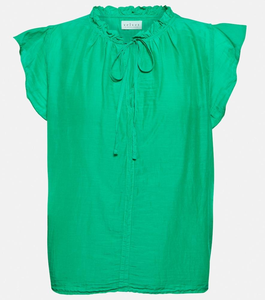 velvet melanie cotton and silk voile top