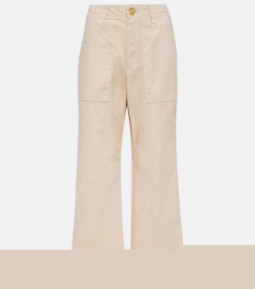 velvet mya cropped cotton wide-leg pants