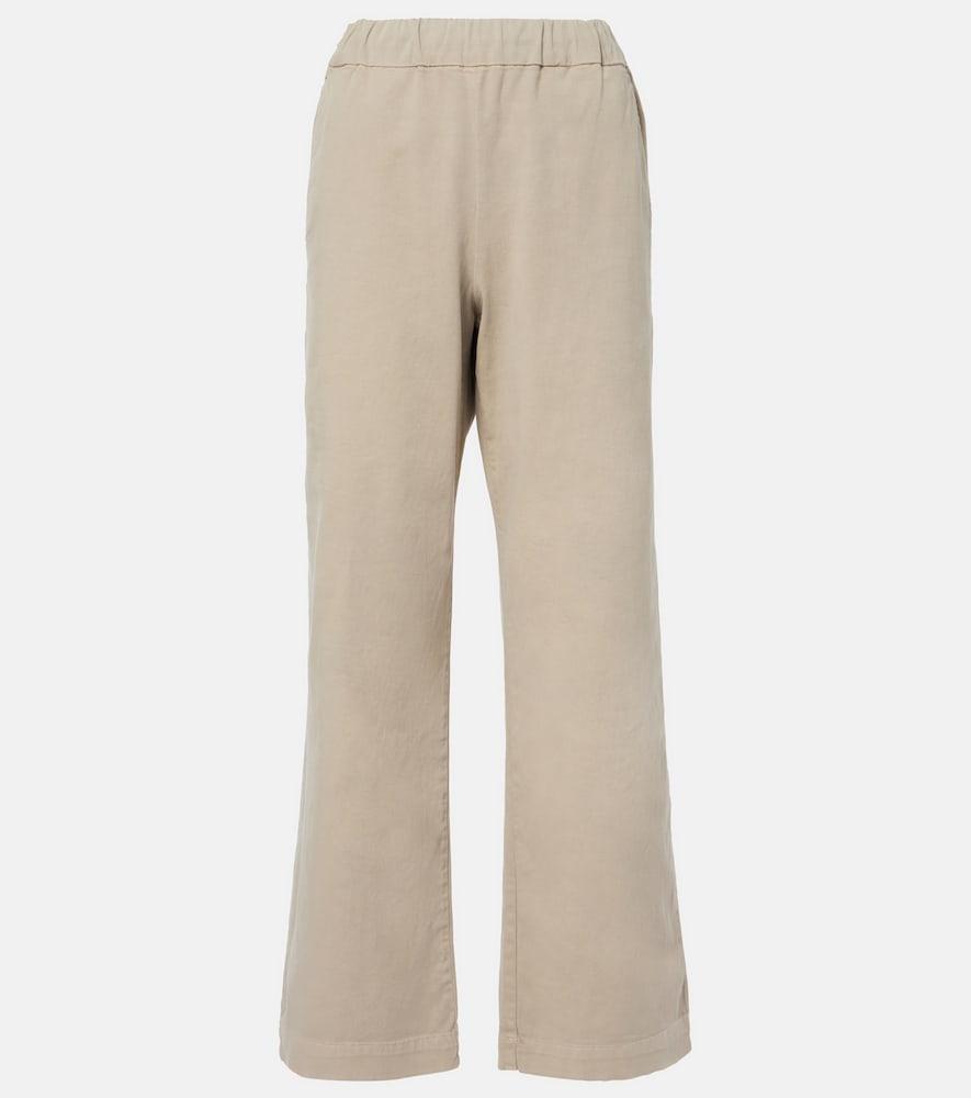 velvet naya cotton-blend twill straight pants