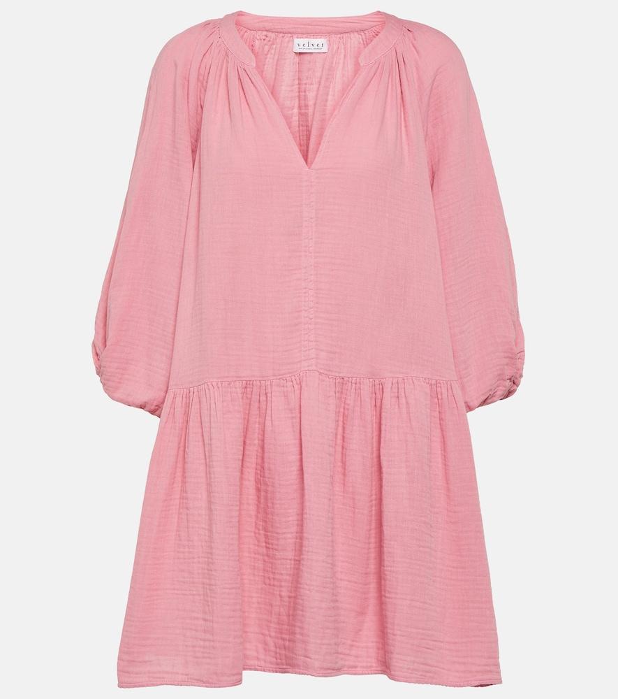 velvet nica cotton gauze minidress