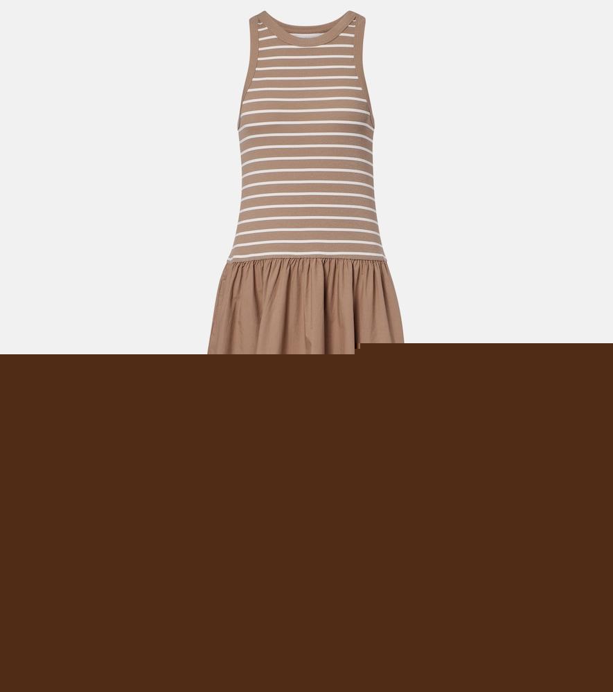velvet romina striped cotton-blend midi dress