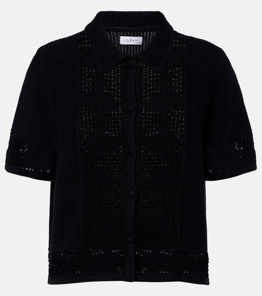 velvet rosemond open-knit cotton and cashmere top