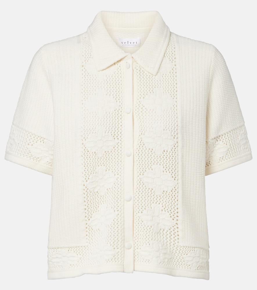 velvet rosemond open-knit cotton and cashmere top