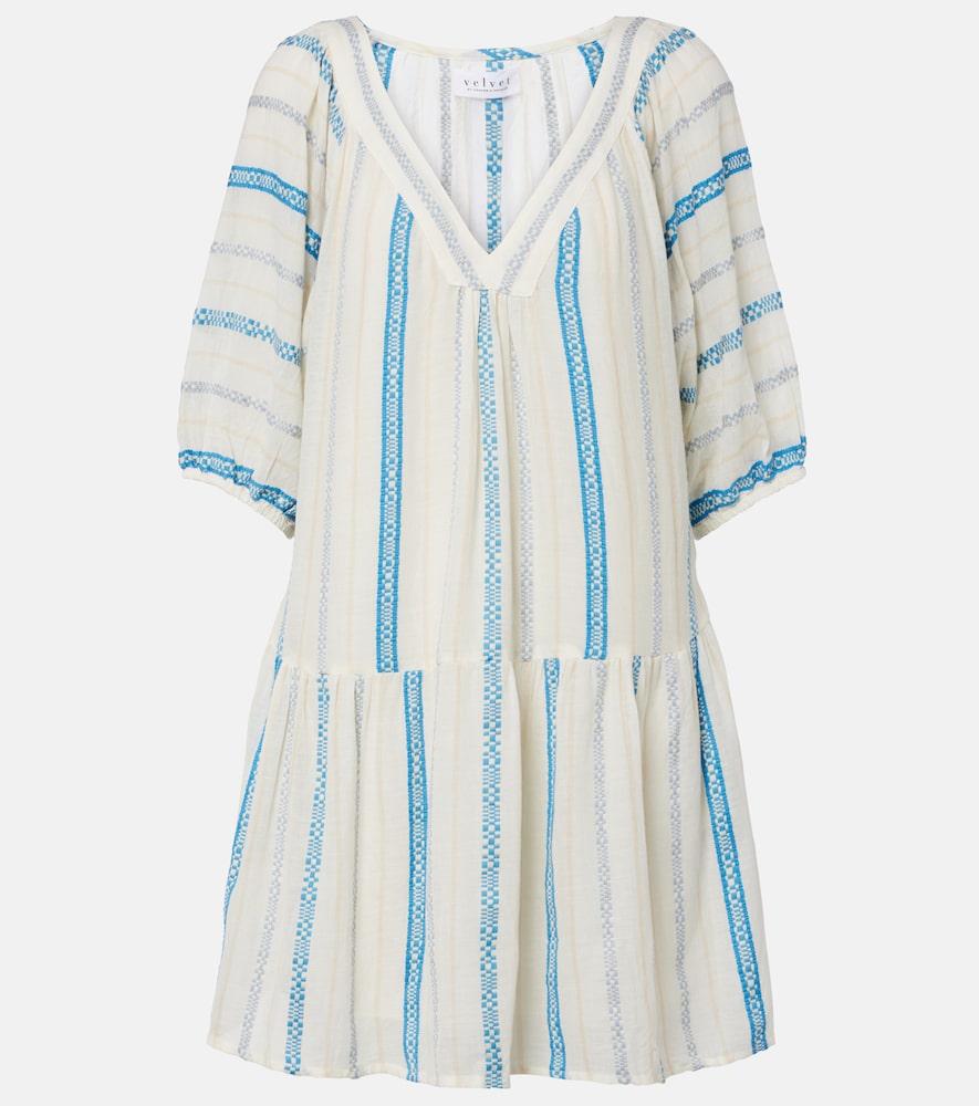 velvet selita tiered cotton jacquard minidress