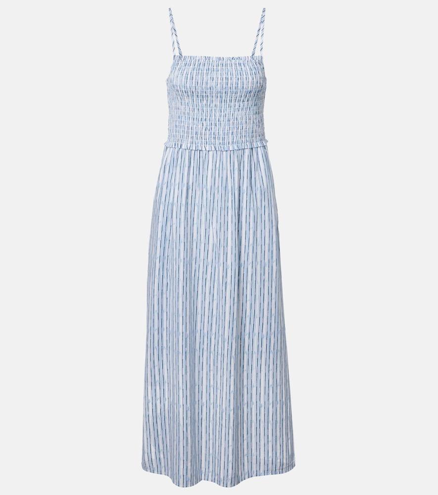 velvet senara striped cotton-blend maxi dress