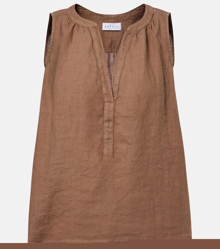 velvet tacy linen tank top