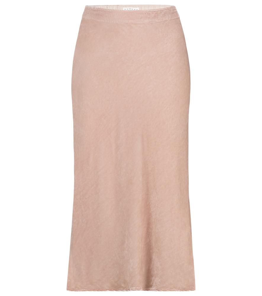 velvet taelyn velvet midi skirt