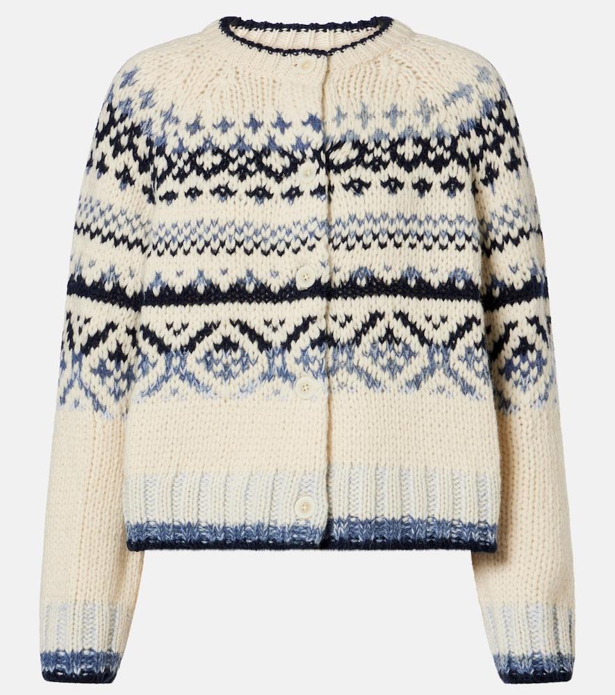 velvet tovah fair isle wool-blend cardigan
