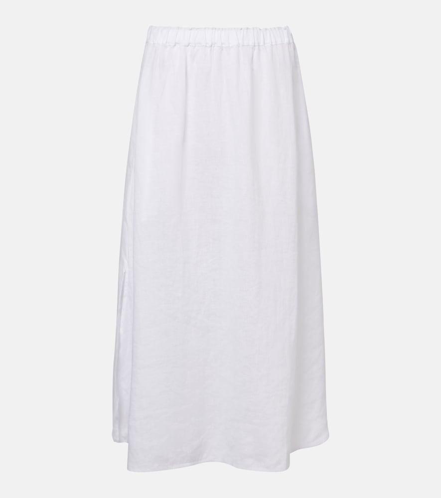 velvet virginia linen midi skirt