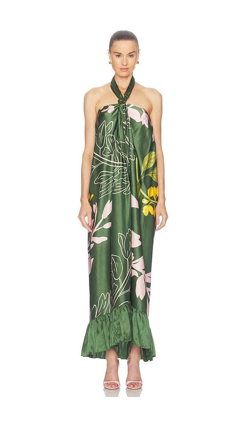 verandah halter maxi dress in green. - size l (also in m, s, xs)
