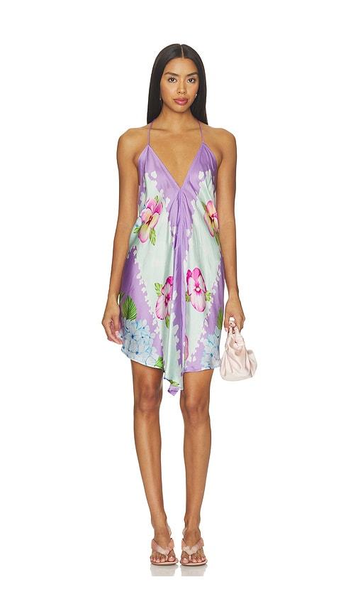verandah handkerchief mini dress in lavender. - size l (also in s, m)