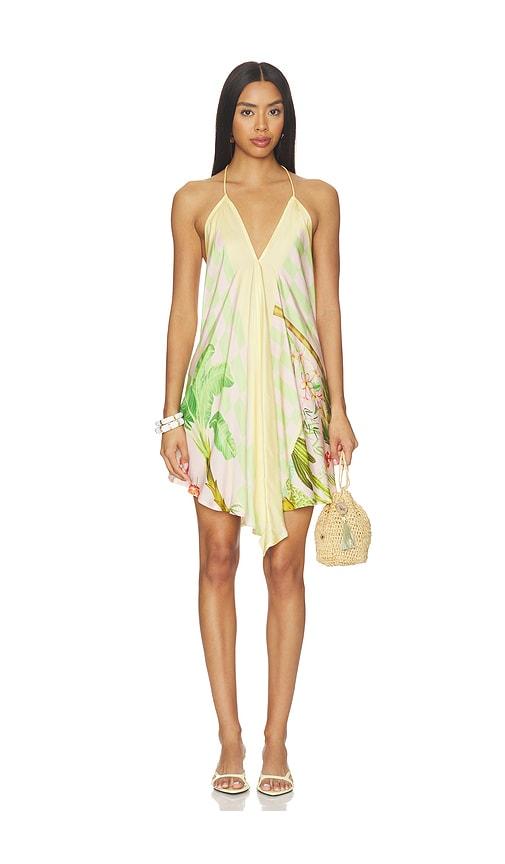 verandah handkerchief mini dress in yellow. - size l (also in xl)