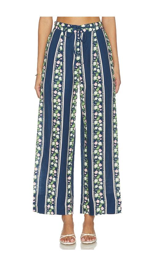 verandah linen lounge pants in navy. - size l (also in xs, s)