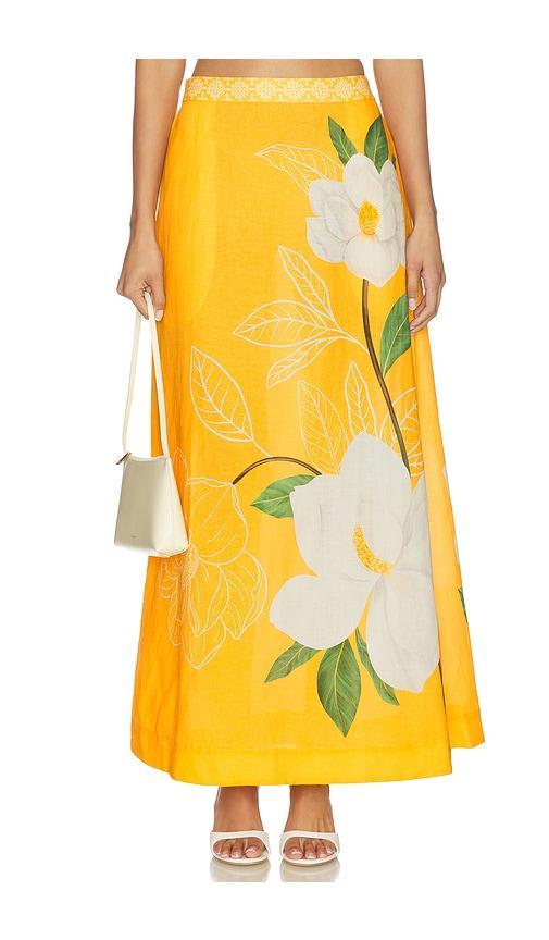 verandah magnolia maxi skirt in yellow. - size l (also in xs, s, m, xl)
