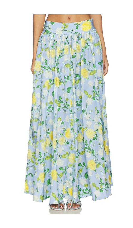 verandah paneled maxi skirt in baby blue. - size l (also in s, xs, m, xl)