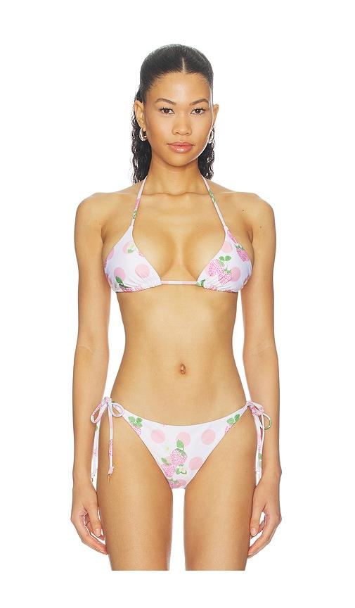 verandah triangle bikini top in pink. - size l (also in xs, s, m)