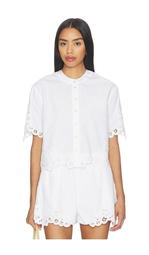 veronica beard aleck shirt in white. - size 00 (also in 2, 4, 6, 8)