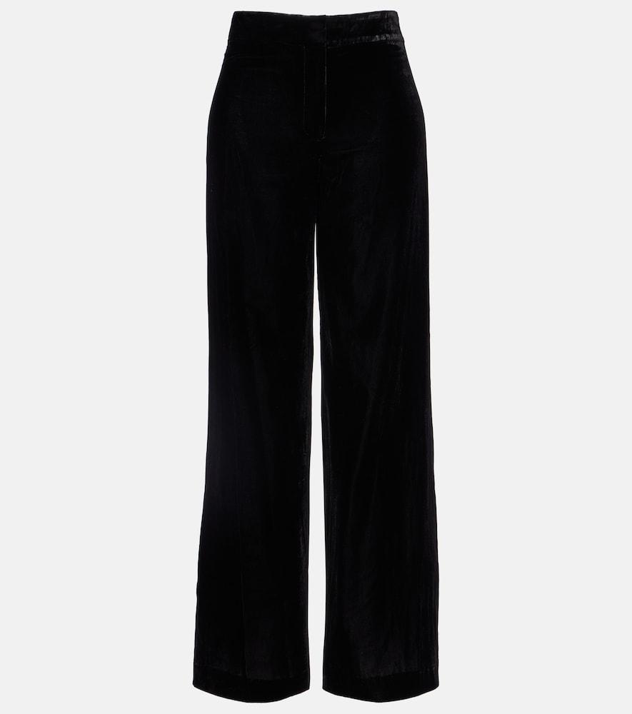 veronica beard alex high-rise velvet wide-leg pants