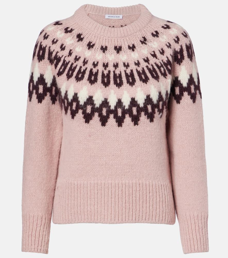 veronica beard anne fair isle wool-blend sweater