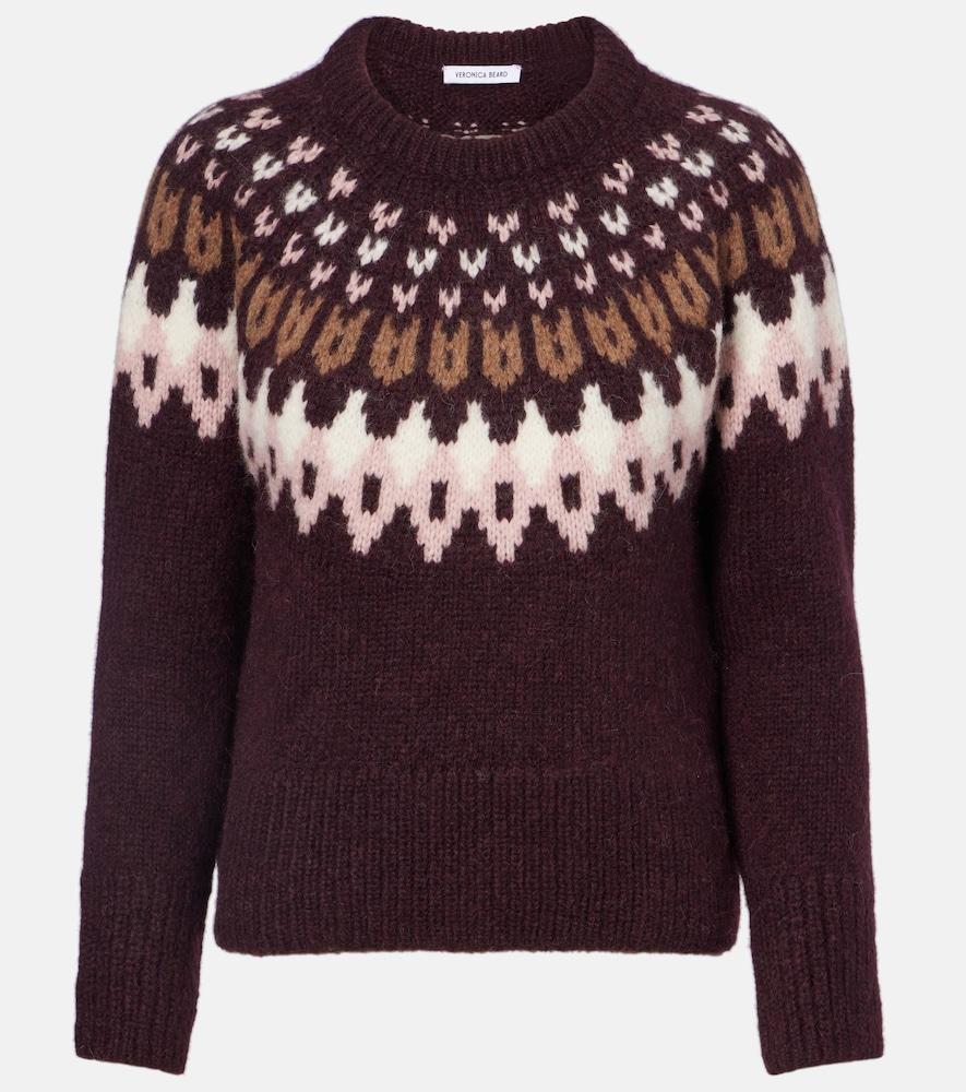 veronica beard anne fair isle wool-blend sweater