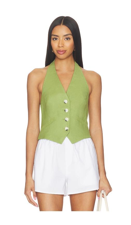 veronica beard arabella vest top in green. - size 0 (also in 00, 2, 4, 6, 8)