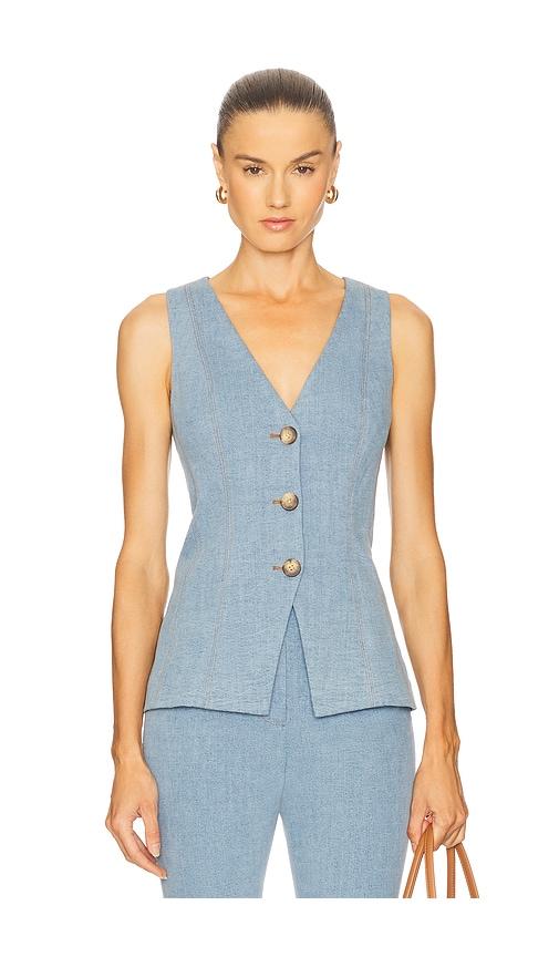 veronica beard avalina vest in baby blue. - size 16 (also in 2, 4)